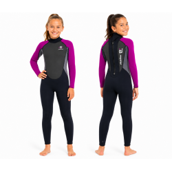 Matai Junior 3/2mm Full Wetsuit - Cerise Pink/Black