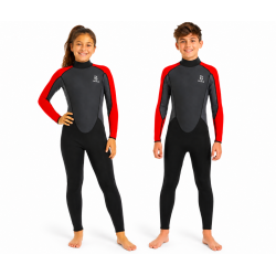 Matai Junior 3/2mm Full Wetsuit - Red/Black