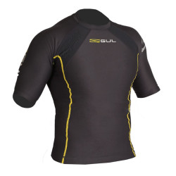 Gul Junior / Small Adult Evotherm Extreme S/S Thermal Top Black/yellow Stitching