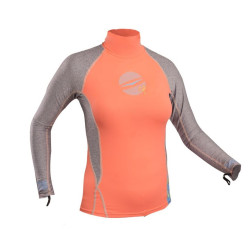 Gul Ladies Swami Long Sleeve Rash Vest Coral/Marl Gul Ladies Swami Long Sleeve Rash Vest Coral/Marl