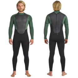 Typhoon Storm Men's 3/2 mm Neoprene Full Wetsuit - Black/Myrtle Green